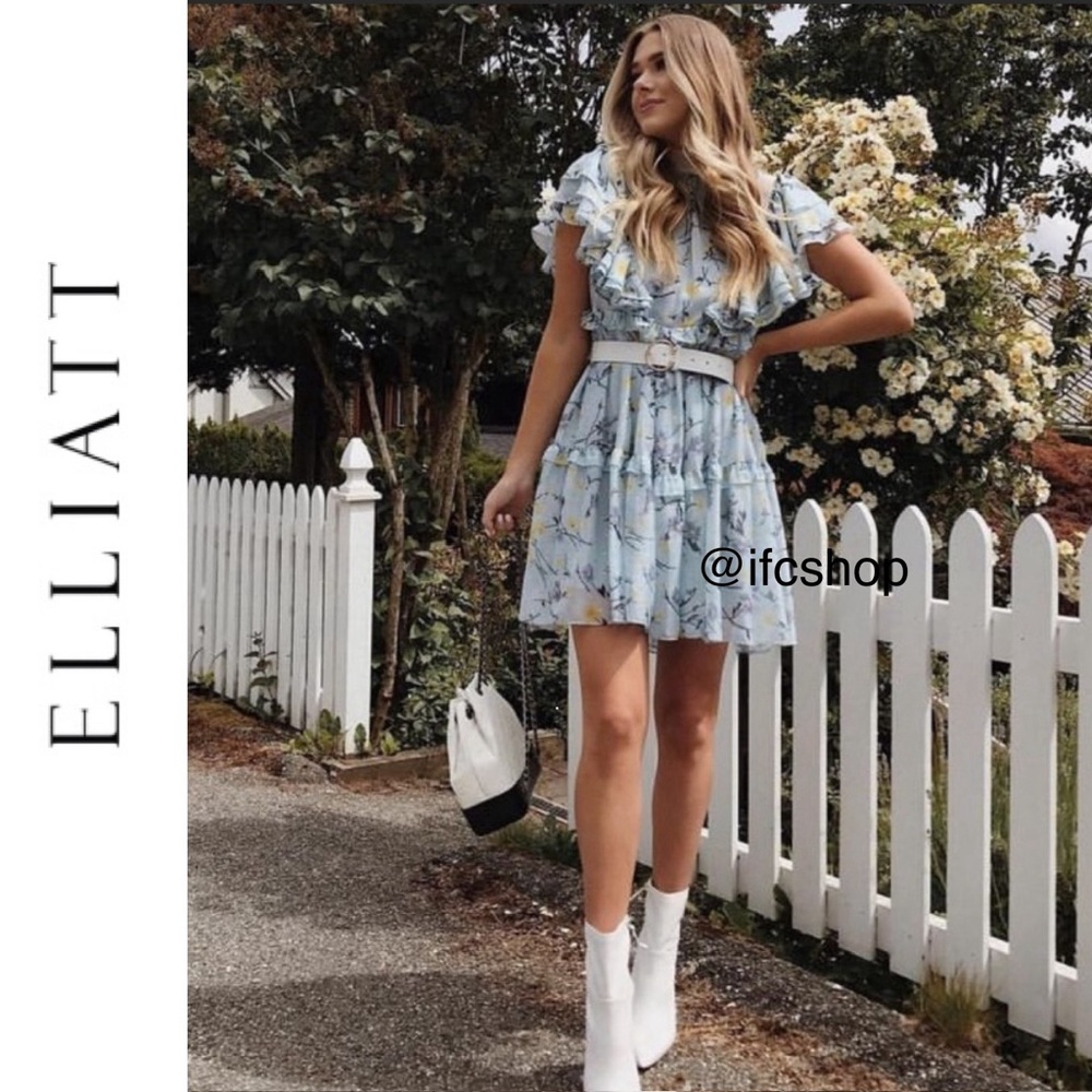 Elliatt Atlantic Blue Floral Dress S